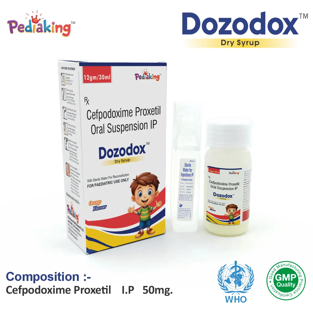 Cefpodoxime Proxetil 50mg per 5ml dry syrup supplier India